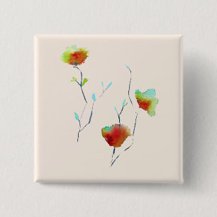 Modernes, einfaches Design abstrakter Blume Button