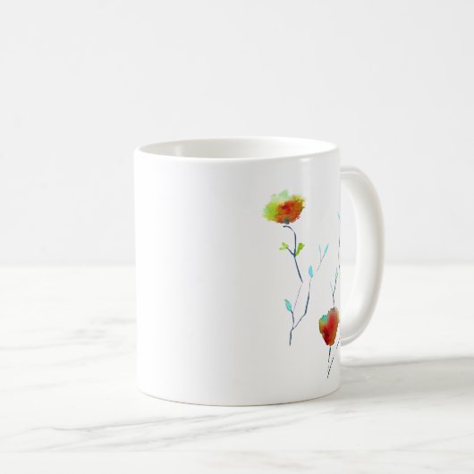 Modernes, einfaches Design abstrakter Blume Kaffeetasse (VorderseiteRechts)