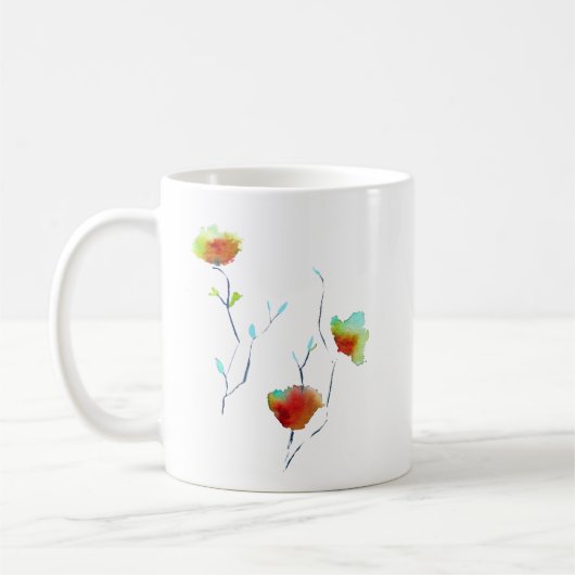 Modernes, einfaches Design abstrakter Blume Kaffeetasse (Links)