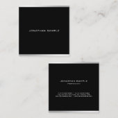 Modernes, einfaches Design Beruflich Elegant Silve Quadratische Visitenkarte (Vorne/Hinten)