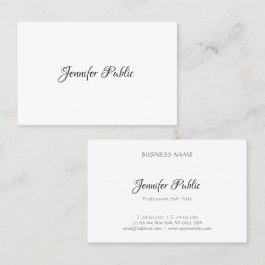 Modernes, einfaches Design Beruflich Elegante Vorl Visitenkarte (Vorne/Hinten)