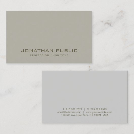 Modernes, einfaches Design Beruflich Elegante Vorl Visitenkarte (Vorne/Hinten)