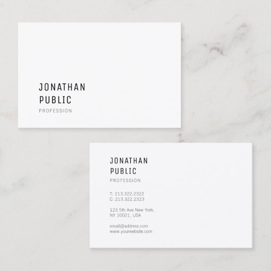 Modernes, einfaches Design Berufliche Vorlage Visitenkarte (Vorne/Hinten)