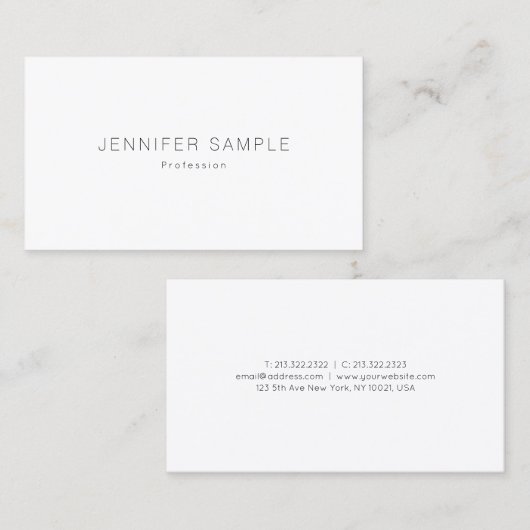 Modernes, einfaches Design Berufliche Vorlage Visitenkarte (Vorne/Hinten)