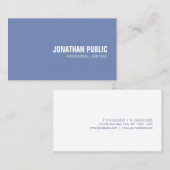 Modernes, einfaches Design Blau Schlicht Visitenkarte (Vorne/Hinten)