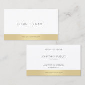 Modernes, einfaches Design Elegantes Gold Template Visitenkarte (Vorne/Hinten)