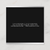 Modernes, einfaches Design Elegantes Silber Berufl Quadratische Visitenkarte (Rückseite)