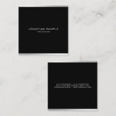 Modernes, einfaches Design Elegantes Silber Berufl Quadratische Visitenkarte (Vorne/Hinten)