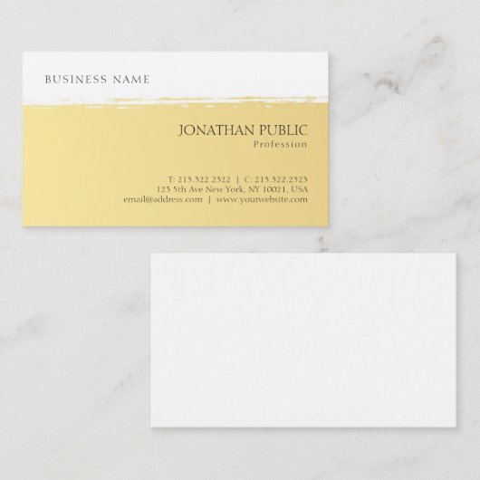 Modernes, einfaches Design Elegantes, weißes Templ Visitenkarte (Vorne/Hinten)