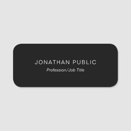 Modernes, einfaches Design Moderne Elegantes Schwa Namensschild (Vorderseite)