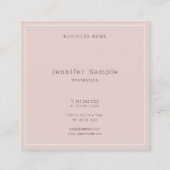 Modernes, einfaches Design Schlicht Quadratische Visitenkarte (Rückseite)