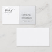 Modernes, einfaches Design Silver White Schlicht T Visitenkarte (Vorne/Hinten)