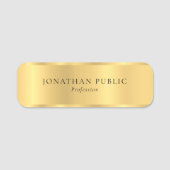 Modernes, einfaches Design, stilvolle Gold-Vorlage Namensschild (Vorderseite)