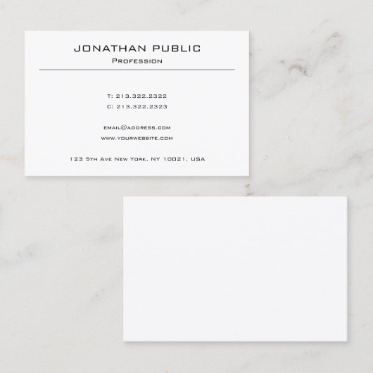 Modernes, einfaches Design-Template Beruflich Visitenkarte (Vorne/Hinten)