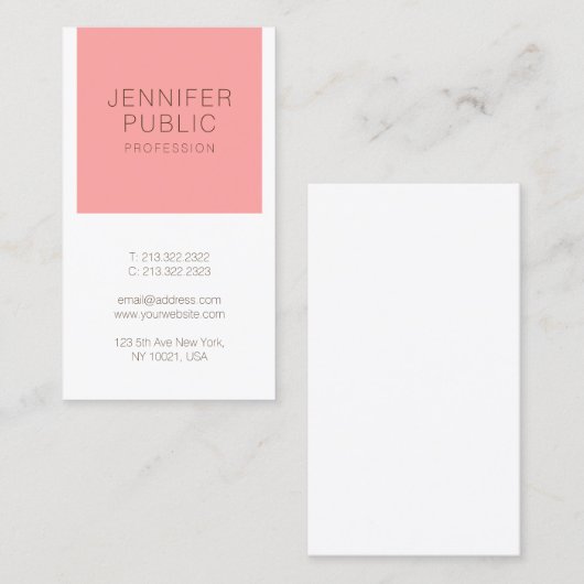 Modernes, einfaches Design Trendy Elegante Vorlage Visitenkarte (Vorne/Hinten)