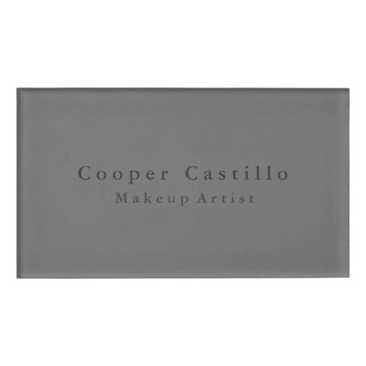 Modernes Einfaches Dim Grau Beruflich Namenschild (Vorderseite)