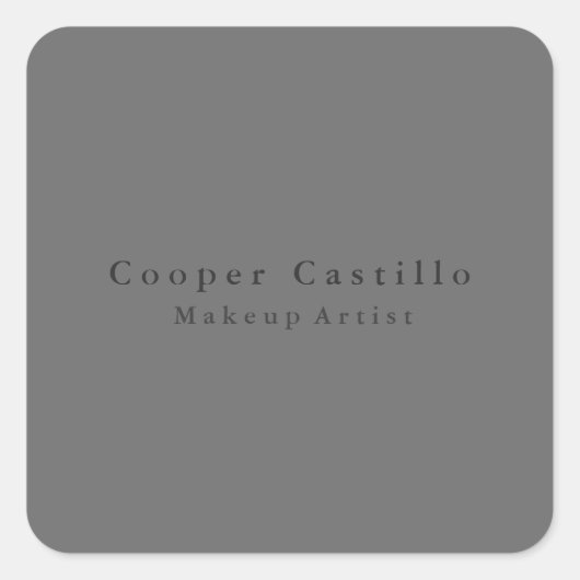 Modernes Einfaches Dim Grau Beruflich Quadratischer Aufkleber (Vorderseite)