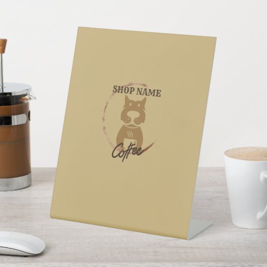 Modernes einfaches Dog Café Coffee Shop Sockelschild (In SItu)