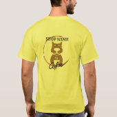 Modernes einfaches Dog Café Coffee Shop T-Shirt (Rückseite)