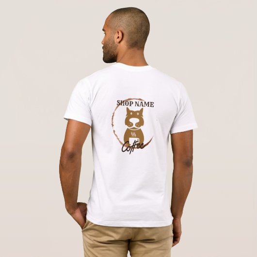 Modernes einfaches Dog Café Coffee Shop T-Shirt (Schwarz voll)