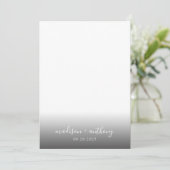 Modernes Einfaches Dusty Blue Script Foto Hochzeit Einladung (Stehend Vorderseite)