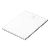 Modernes einfaches, einfaches Pastel Gray Monogram Notizblock (Rotiert)