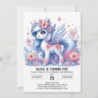 Modernes einfaches Einhorn Digitaler Geburtstag Einladung