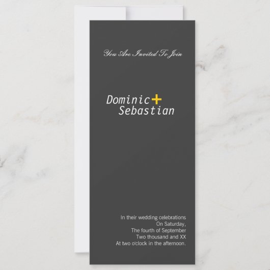 Modernes, einfaches Elegance Gay Einladung (Vorderseite)