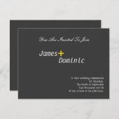 Modernes, einfaches Elegance Gay Einladung (Vorne/Hinten)