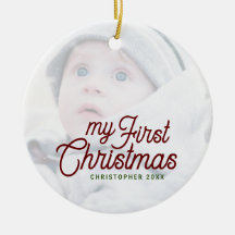 Modernes, einfaches Elegant Baby's First Christmas