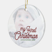 Modernes, einfaches Elegant Baby's First Christmas Keramik Ornament (Links)