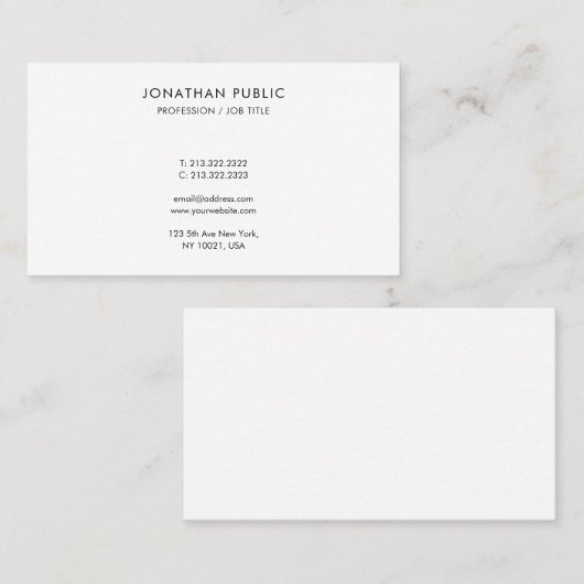 Modernes, einfaches Elegant, einfach zu machen Vor Visitenkarte (Vorne/Hinten)