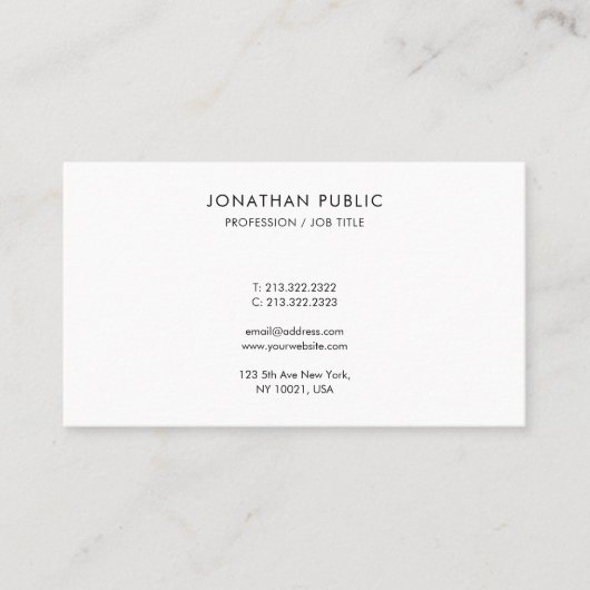 Modernes, einfaches Elegant, einfach zu machen Vor Visitenkarte (Vorderseite)