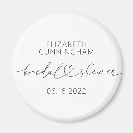 Modernes, einfaches Elegantes Brautparty Magnet (Vorne)