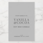 Modernes, einfaches, elegantes Candle Label Lebensmitteletikett (Einzelnes Label)