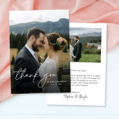 Modernes Einfaches Elegantes Design 2 Fotos Hochze Dankeskarte