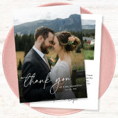 Modernes Einfaches Elegantes Design 2 Fotos Hochze Dankeskarte