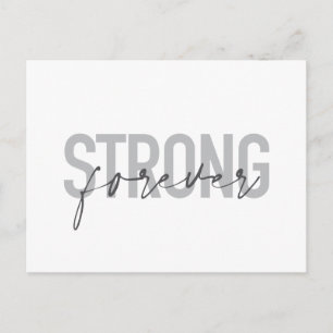 Modernes, einfaches, elegantes Design Strong Forev Postkarte