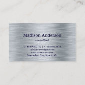 Modernes, einfaches, elegantes Gold Navy Blue Brus Visitenkarte (Rückseite)