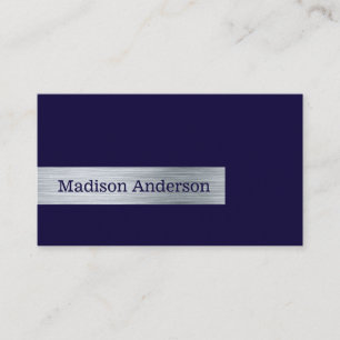 Modernes, einfaches, elegantes Gold Navy Blue Brus Visitenkarte