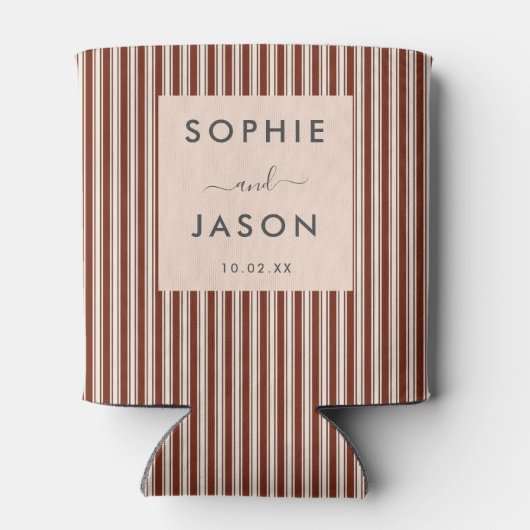 Modernes, einfaches, elegantes Hochzeitsskript ges Dosenkühler (Rückseite)