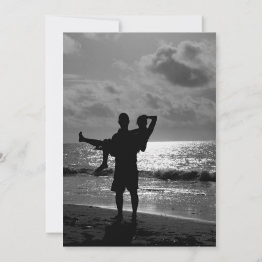 Modernes, einfaches, elegantes Hochzeitsstil Perso Einladung (Rückseite)