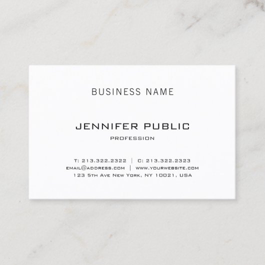 Modernes Einfaches Elegantes Schlicht Luxus Berufl Visitenkarte (Vorderseite)