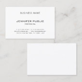 Modernes Einfaches Elegantes Schlicht Luxus Berufl Visitenkarte (Vorne/Hinten)