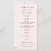 Modernes einfaches, elegantes Script-Hochzeitsprog (Rückseite)
