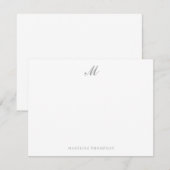 Modernes, einfaches, elegantes Skript Silver Gray Mitteilungskarte (Vorne/Hinten)
