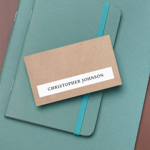 Modernes, einfaches, elegantes WhiteStripe Kraft P Visitenkarte