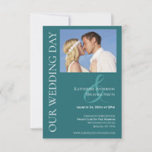 Modernes, einfaches Emerald Green Foto Hochzeit-