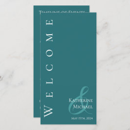 Modernes einfaches Emerald Green Wedding Programm