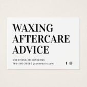 Modernes einfaches Entfernen der Aftercare Card-Ha (Vorderseite)